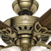Fan Company, 53063, Studio Series 52 Inch Ceiling Fan with Lights, 4 Covered Energy Efficient LED Lights, Pull Chain, Antique Brass