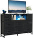 LED Entertainment Center, TV Stand Dresser with Charging Station