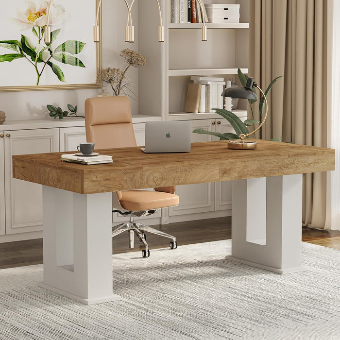 63 Inch Rectangular Executive Desk with Spacious Desktop