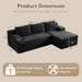 NinetySixInch Cloud Corduroy Modular Sectional Sofa Black