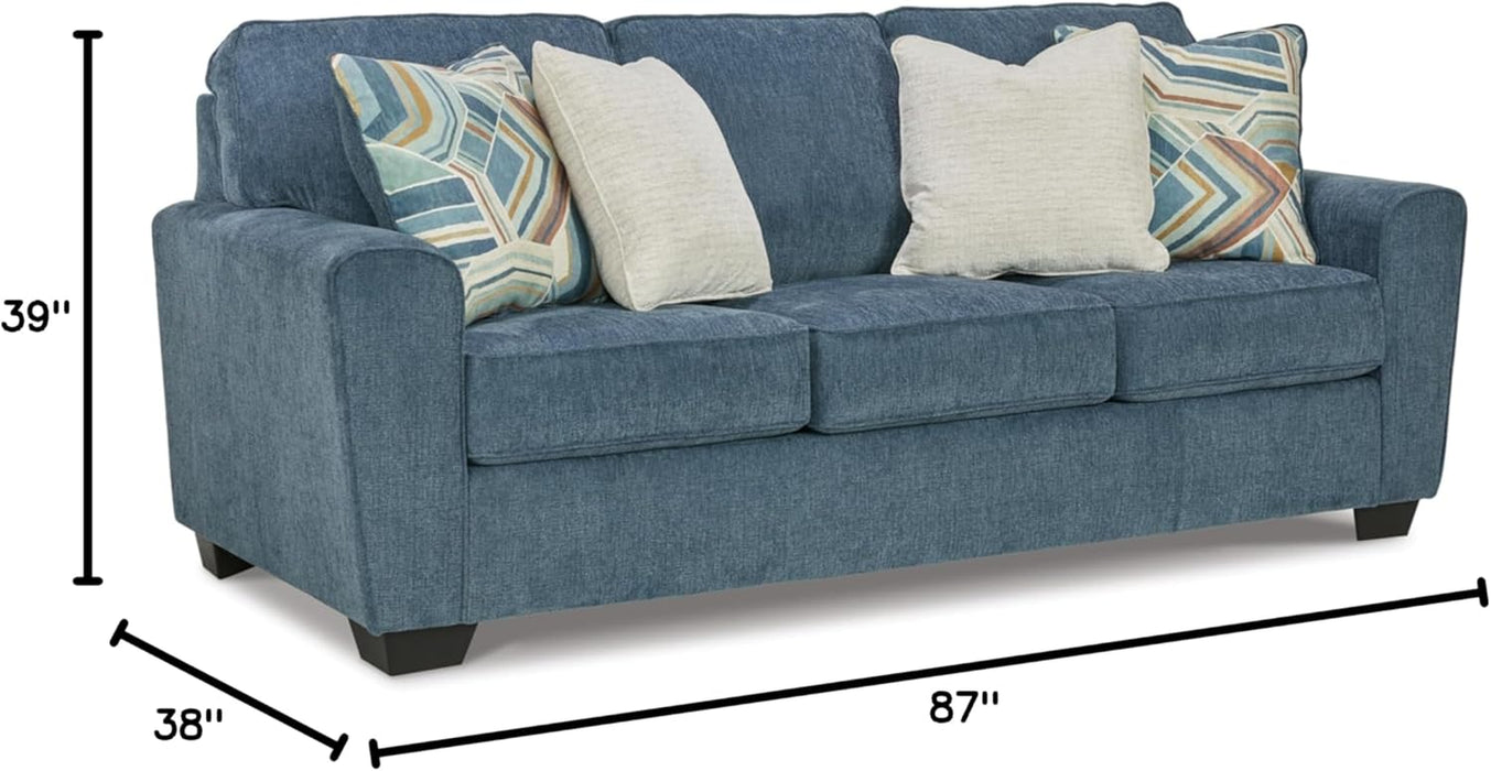 Blue Queen Stainresistant Memory Foam Sleeper Sofa