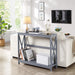 Console Table for Entryway, 2 Tier Narrow Sofa Table Bookshelf Accent Tables W/Storage Shelf, Living Room Entry Hall Foyer Tables Furniture, Grey