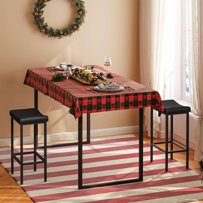 Bar Stools, Set of 2 Bar Chairs, Counter Height Stools, Saddle Stools with Curved Surface, Kitchen Stools, 24.8 Inches, 2.4" Thick Upholstery, for Kitchen, Dining Room, Cafe Black BB10BY01