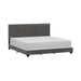 Willow Nailhead Trim Upholstered King Bed, Charcoal Faux Leather