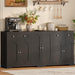 71" Modern Arched Sideboard Buffet Cabinet with Storage, Black
