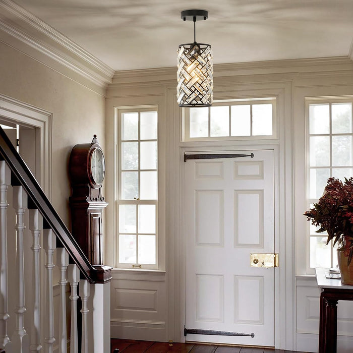 Black Crystal Pendant Lighting Fixture Triple Pack
