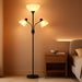 Floor Lamp Black, Standing Lamp, 71" Tall Lamps for Living Room, 3 Way Switch, Plastic Lampshade, Torchiere Floor Lamp with Reading Lamps, Modern Pole Lamps for Bedroom Kids Room E26 Base(No Bulb)