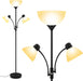 Floor Lamp Black, Standing Lamp, 71" Tall Lamps for Living Room, 3 Way Switch, Plastic Lampshade, Torchiere Floor Lamp with Reading Lamps, Modern Pole Lamps for Bedroom Kids Room E26 Base(No Bulb)