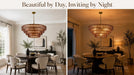 4-Tier 40 Inch Amber Crystal Glass Chandeliers, Modern round Luxury 10 Lights Hanging Pendant Light Fixture, for Dining Living Room, Bedroom, Foyer, Entryway(Included E12 Bulbs)