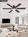 52 Inch Ceiling Fan with Lights, APP & Remote Control, Flush Mount Low Profile Black Ceiling Fan, 3000-6000K Dimmable LED, Quiet Reversible Motor, 6 Blades, 6 Speeds, for Bedroom Living Room