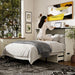 Rustic White Queen Size Murphy CabinetBed USBCharging