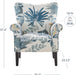 Modern Accent Chair, High Back Armchair, Upholstered Wingback Side Chair, Padded Single Sofa with Wooden Legs for Living Room, Bedroom - Green Blue Floral