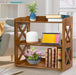 3 Tier Bookshelf, Narrow Bookshelf Wood Bookshelf Organizer, Small Bookcase Display Shelf, 3 Shelf Bookcase for Desktop, Office, Bedroom, Living Room (Brown, 3 Tier)