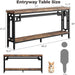 70.9" Long Console Table, 2-Tier Long Narrow Console Table behind Couch for Display with Central Support Frame, Industrial Long Entryway Table for Entryway and Living Room