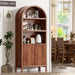 SeventyOneInch Walnut Arched Pantry Cabinet Shelves