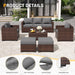 Patio Furniture Set, Outdoor Furniture Wicker Rattan Sofa, Outdoor Sectional with Ottomans, Patio Set for Backyard Porch Balcony (Grey)