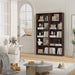 71" Inch Tall 5-Tier Bookcase,Large Freestanding Bookshelf for Home Office and Professional Workspace,Living Room,Bedroom and Dining Room (5-Tier, Dark Walnut, Side-Panel Separated)
