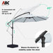 10FT Cantilever Patio Umbrella with Base Included, 360° Rotation Outdoor Offset Umbrella Bonus Fix Frame & Weights Bag for Backyard, Deck, Poolside (Gray)