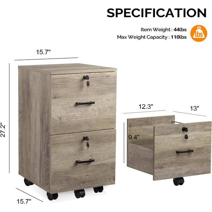 Rolling File Cabinet with Lock