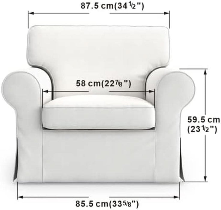 Ektorp Armchair 5 Color Cotton Cover for the IKEA Ektorp Chair Slipcover Replacement(Cotton-Grey)