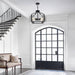 17.7 Inch Black Glass Drum Chandelier Contemporary