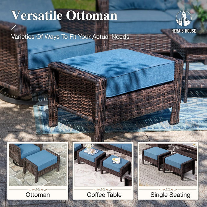 6-Piece Patio Furniture Set with High Back Chairs, Blue