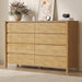 55" Wide 8 Drawer Dresser for Bedroom with Solid Wood Legs