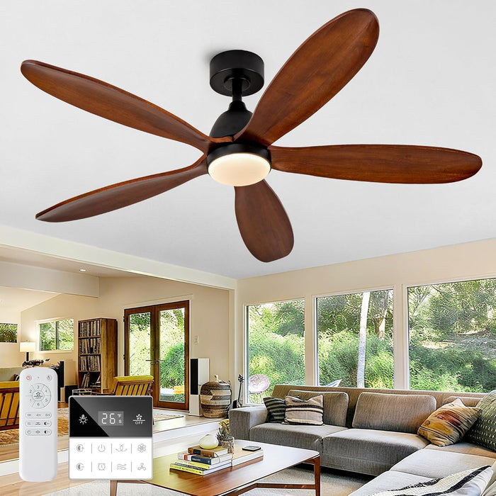 52Inch EnergySaving SolidWood Ceiling Fan Remote Lights