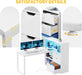 L Shaped Desk with Drawers, 55" Corner Computer Desk with Bookshelf & Power Outlets & LED Lights, Home Office Desk with Storage Shelves, White