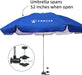 XL Chair Umbrella with Universal Clamp 52 Inches and 360-Degree Swivel UPF 50+, Portable Clamp on Camping or Beach Chair, Stroller, Wheelchair, Golf Cart, Blue, Large-Sized