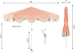 UMB1001 Collins 9 Ft. Classic Cottage Tassel Market Patio Umbrella with Auto-Tilt, Crank, Wind Vent and UV Protection