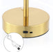 JYL7108C Natalia 12.25" Modern Minimalist Iron Rechargeable Integrated LED Table Lamp Contemporary Bedside Desk Nightstand Lamp for Bedroom Living Room Office, Brass Gold/White