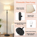 Black Dimmable Tall Floor Lamp 1000Lumens LinenShade