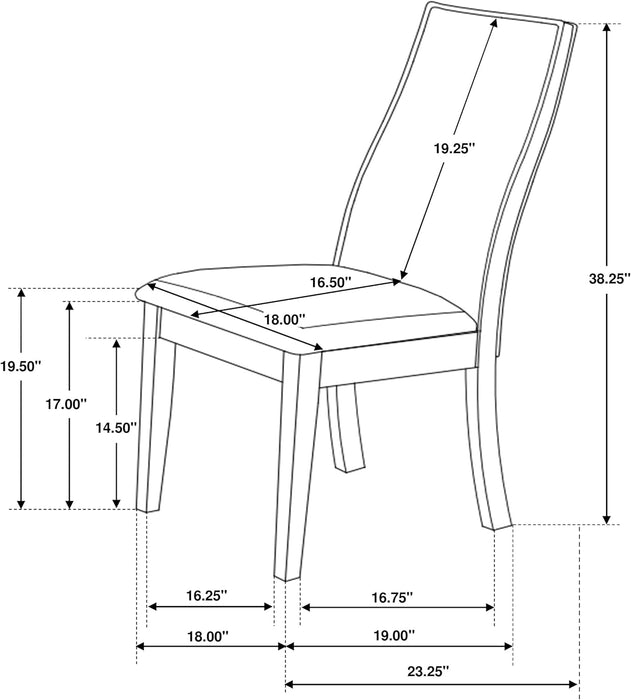 Home Furnishings - Spring Creek - Wood & Fabric - Chocolate Chairs with Upholstered Backrest - Home Kitchen & Dining Room - Set of 2 - Chocolate - 106582