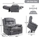 Big Man Power Lay Flat Lift Recliner Chair,Grey