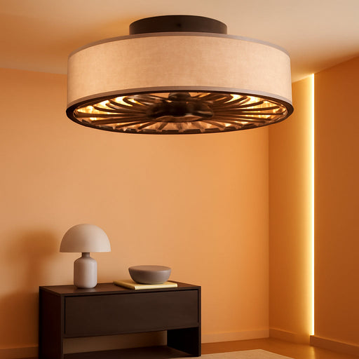 White Farmhouse Flush Mount Ceiling Fan With Remote And Light