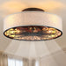 White Farmhouse Flush Mount Ceiling Fan With Remote And Light