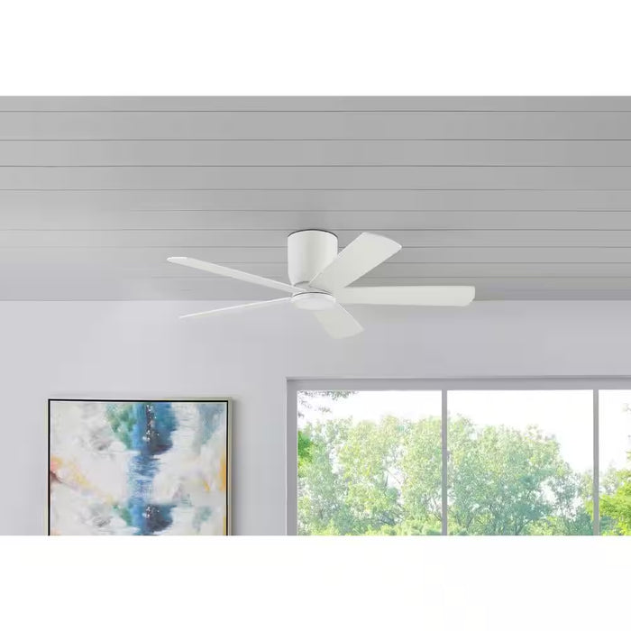 Britton 52 In. Integrated LED Indoor Matte White Ceiling Fan with Light Kit and Remote Control