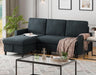 Dark Gray Convertible Sectional Sofa Bed StorageDrawer