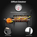 Charcoal Grill Offset Smoker, Charcoal Barbecue Grills with Spacious Cooking Area, Barrel BBQ Grill and Smokers Combo for Outdoor Balcony Picnics Party Camping
