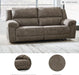 Laresview Contemporary Faux Leather Manual 2 Seat Reclining Sofa, Gray
