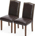 Dining Chairs Set of 2, PU Leather Kitchen Chair, Brown