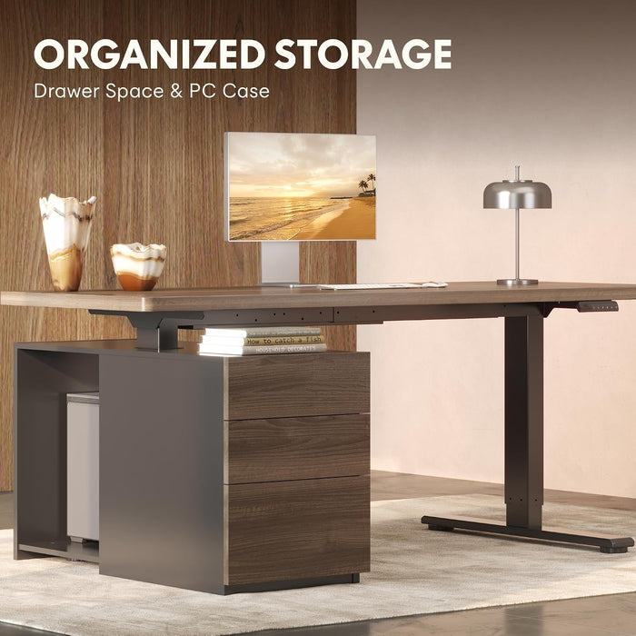 FLEXISPOT 55" Executive Standing Desk with Drawers & CPU Cabinet