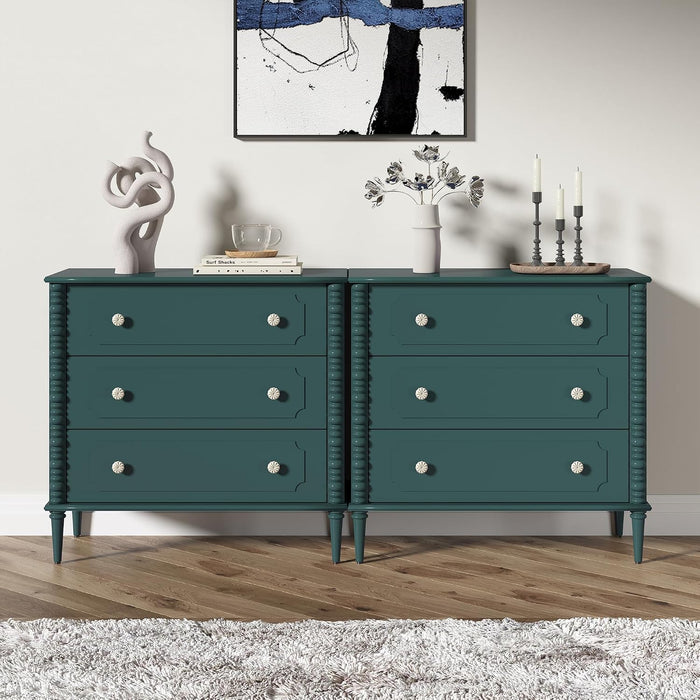 3 Drawer Dresser for Bedroom, 32" Wide Chest of Drawers, Green