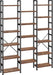 6 Tier Bookshelf, 75'' Tall Bookcase, 17 Open Shelves, Rustic Brown