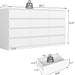White 12 Drawer Dresser for Bedroom,Modern Long Deep Drawer Dresser,Wood Storage Chest of Drawer, Storage Organizer Drawers for Living Room