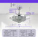 Retractable Ceiling Fan with Light and Remote/App Control, Bluetooth Ceiling Fans with Speaker, RGB-LED Light 6 Speeds Reversible Blades,Chandelier Crystal Ceiling Fan with Lights