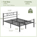 Full Size Bed Frame with Headboard, Heavy Duty Bedframe with Strong Metal Slats, No Box Spring Needed & Easy Assembly, Matte Black
