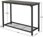 Console Table Sofa Table with Mesh Shelves, 2 Tier Entryway Table Foyer Table for Entryway, Front Hall, Hallway, Sofa, Couch, Living Room, Coffee Bar, Kitchen, Grey, 32 Inch