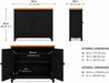 44" Wide Black & Pine Top Solid Pine Shaker Sideboard Buffet Cabinet — 2 Doors Adjustable Shef — No Drawer · Anti-Tip Included — Two-Tone Modern Finish